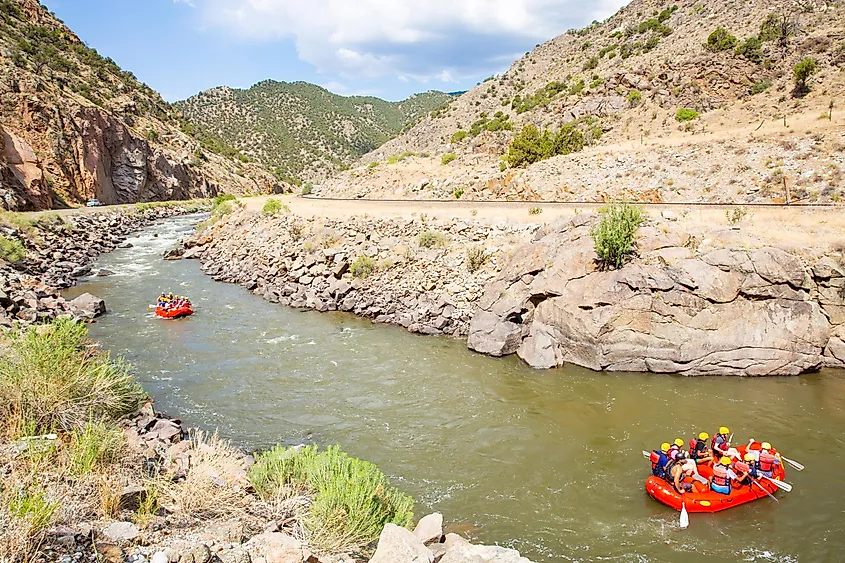 Rafting on the Arkansas River in Bighorn Sheep Canyon, Colorado
