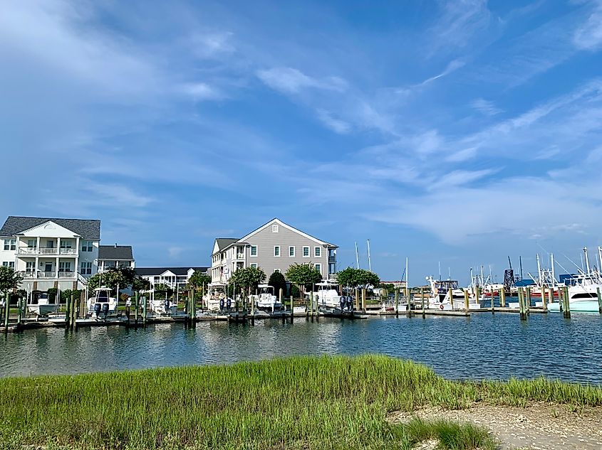Waterfront homes in Beaufort, North Carolina