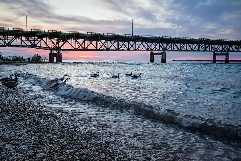 The Straits of Mackinac in Michigan