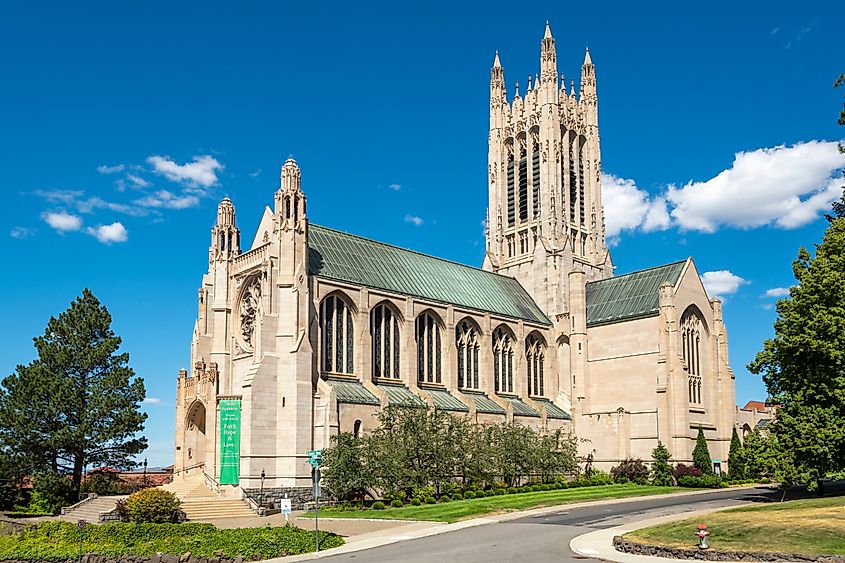 The Gothic-style Cathedral of St. John the Evangelist in Spokane, Washington