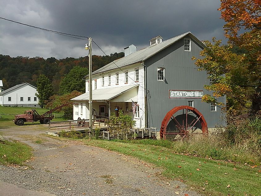 Stanton's historic grist mill in Grantsville, Maryland.