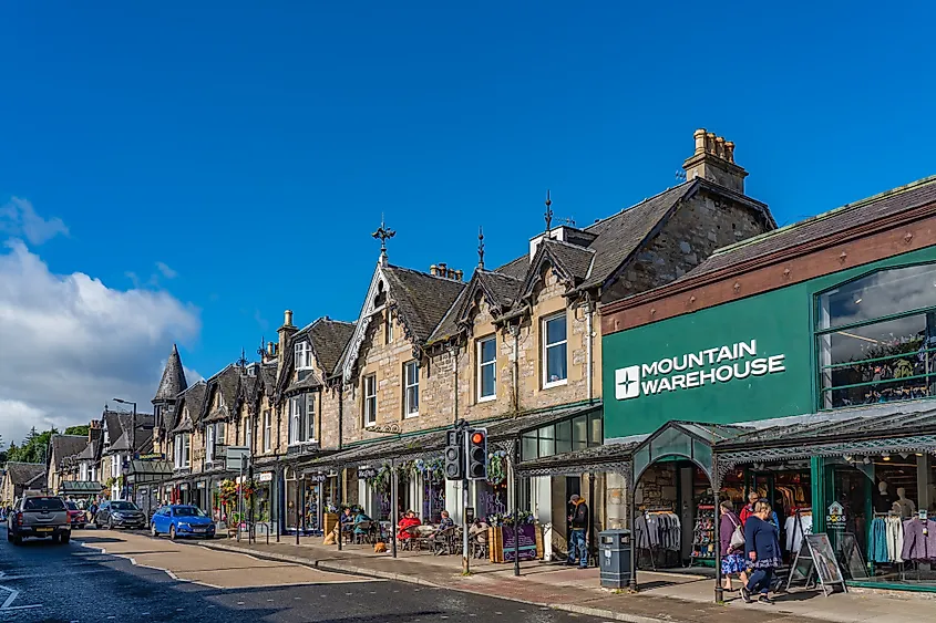 Historical buildings in Pitlochry, Scotland