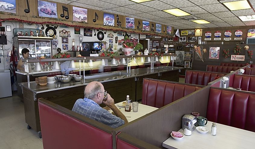 Famous diner, Hokes Cafe on old Lincoln Highway, US 30, Ogallala, Nebraska