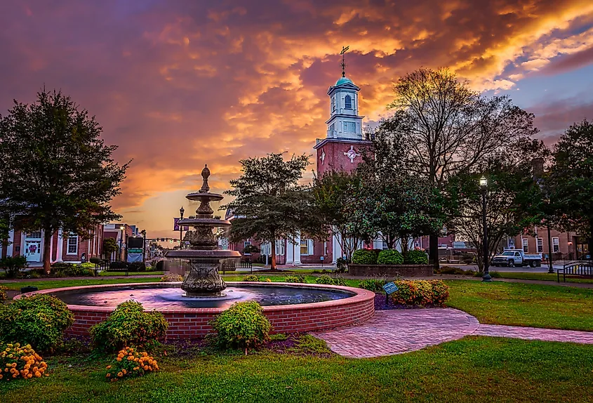 Sussex County Courthouse at the Circle in Georgetown, Delaware.