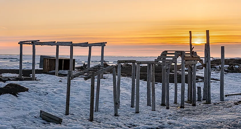 Obstacle course built by Nick Hanson a.k.a Eskimo Ninja in his hometown of Unalakleet, Alaska.