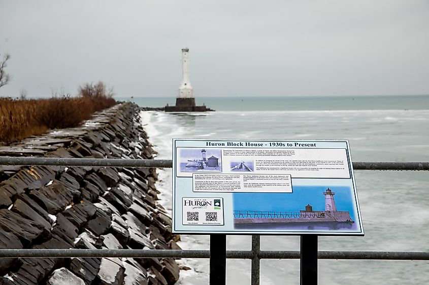 Lake Erie shoreline in Huron, Ohio