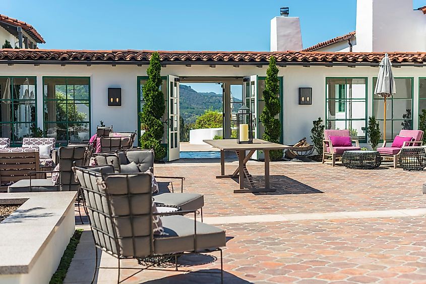 Scenic view of the grounds at Ojai Spa and Resort in Ojai, California.