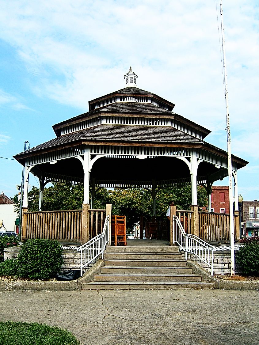 Gazebo in Carlinville, Illinois, city square