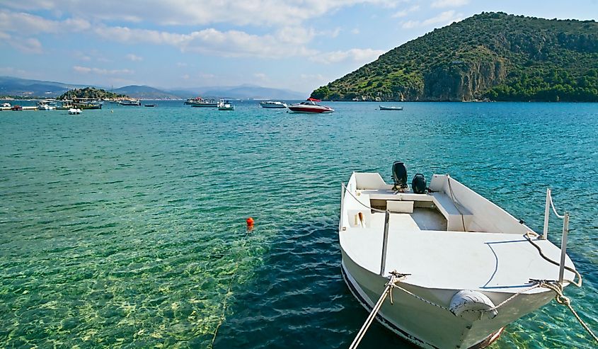 Boat in the Argolic Gulf. 