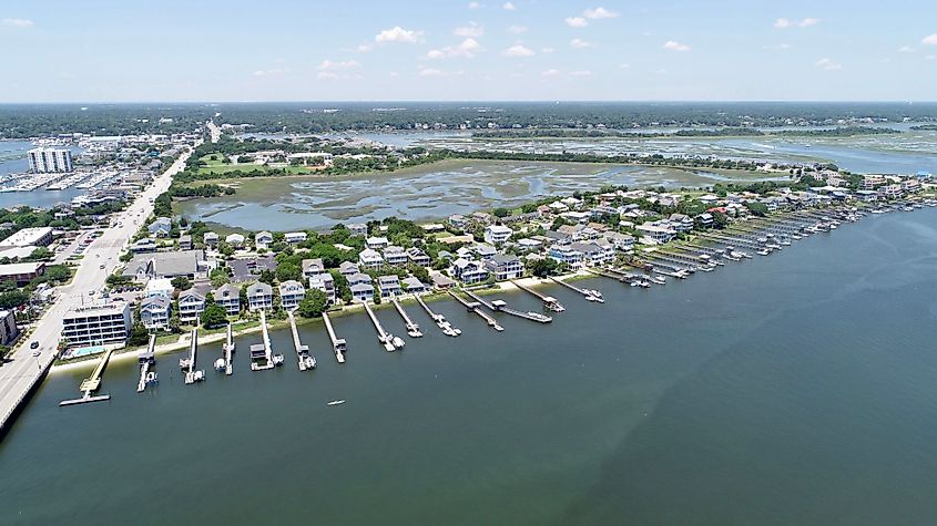 Aerial view of Wrightsville Beach, North Carolina