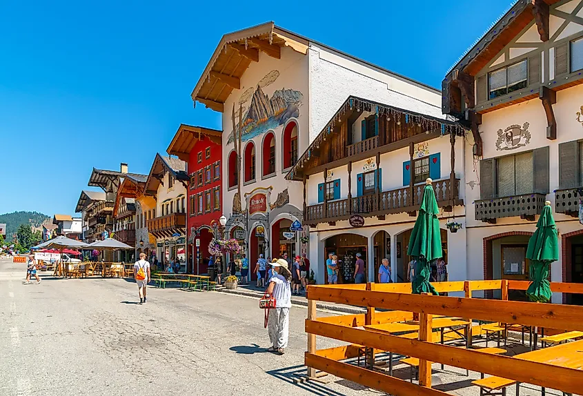 Street view in Leavenworth, Washington.