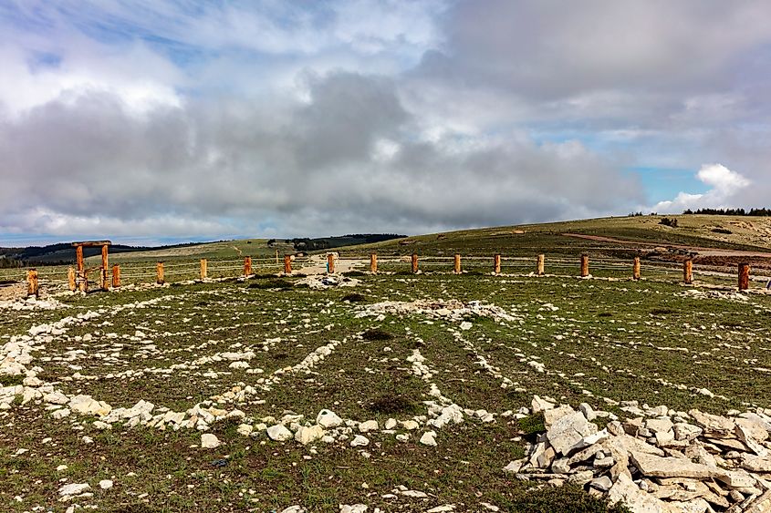 View of the Bighorn Medicine Wheel in Wyoming.