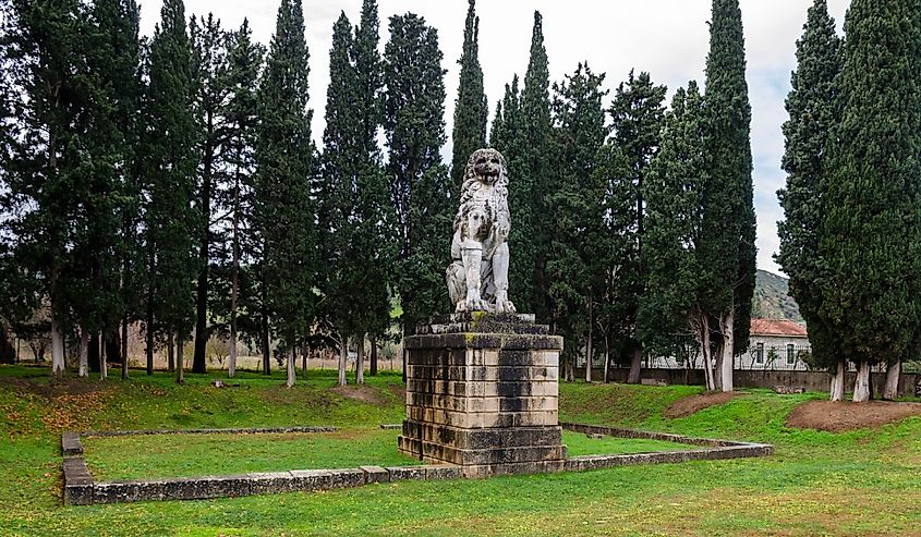 The Lion of Heronia in Greece erected in honor of the Sacred Band of Thebes.