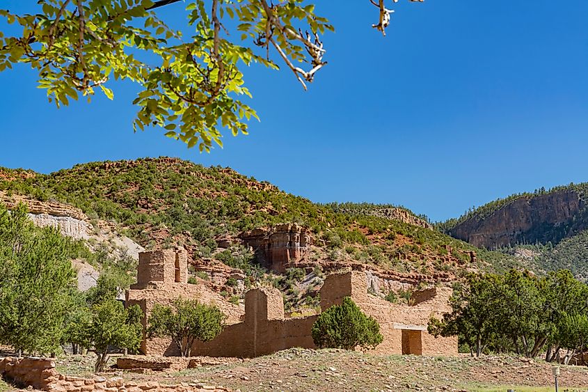 Exterior view of the Jemez Historic Site at New Mexico