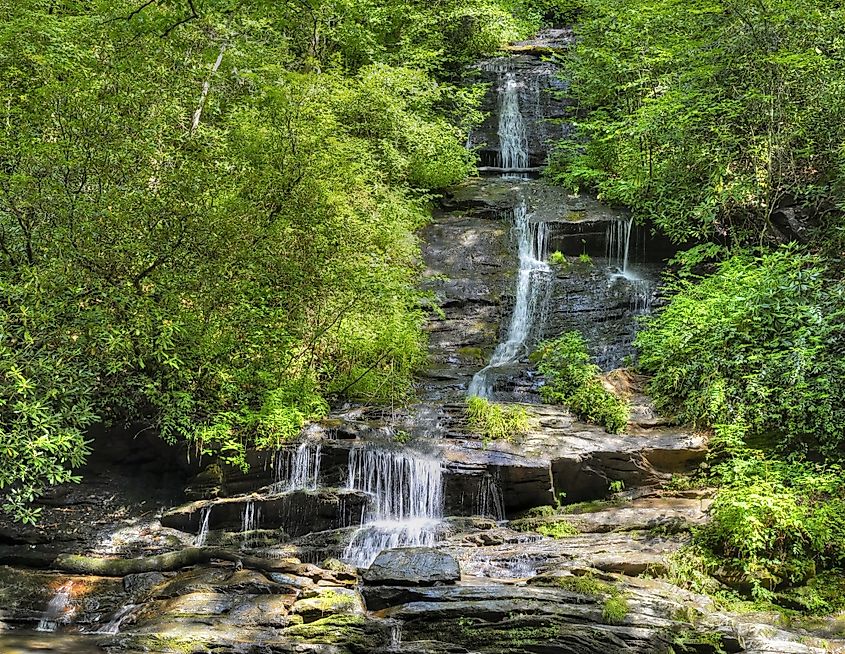 Tom Branch Falls in the Deep Creek Area of the Great Smoky Mountains National Park, North Carolina