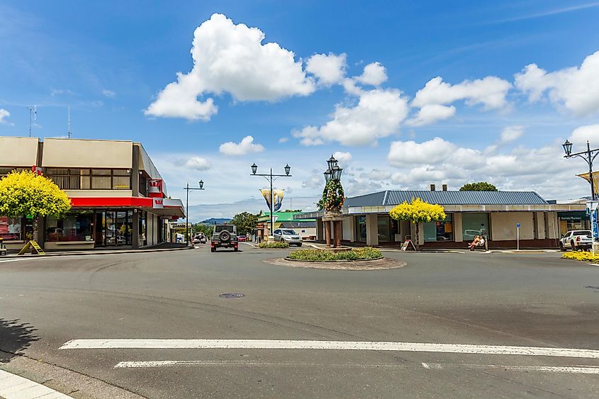 People enjoying the sunny day in Waihi, New Zealand