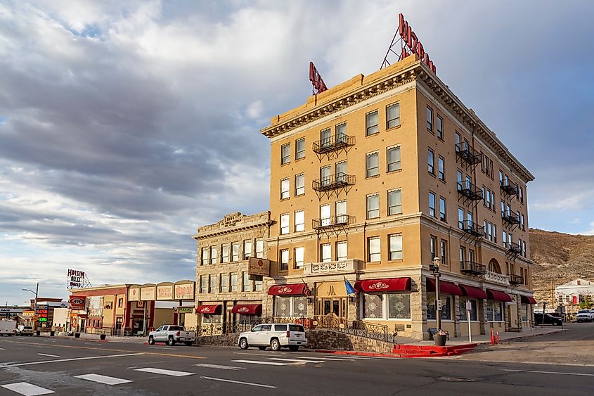 Historical buildings in the former mining town of Tonopah, Nevada.