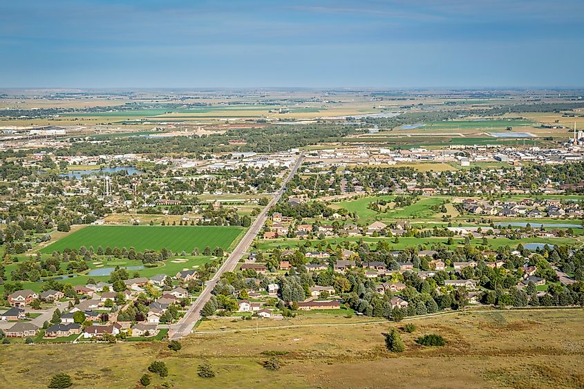 Aerial view of Scottsbluff, Nebraska