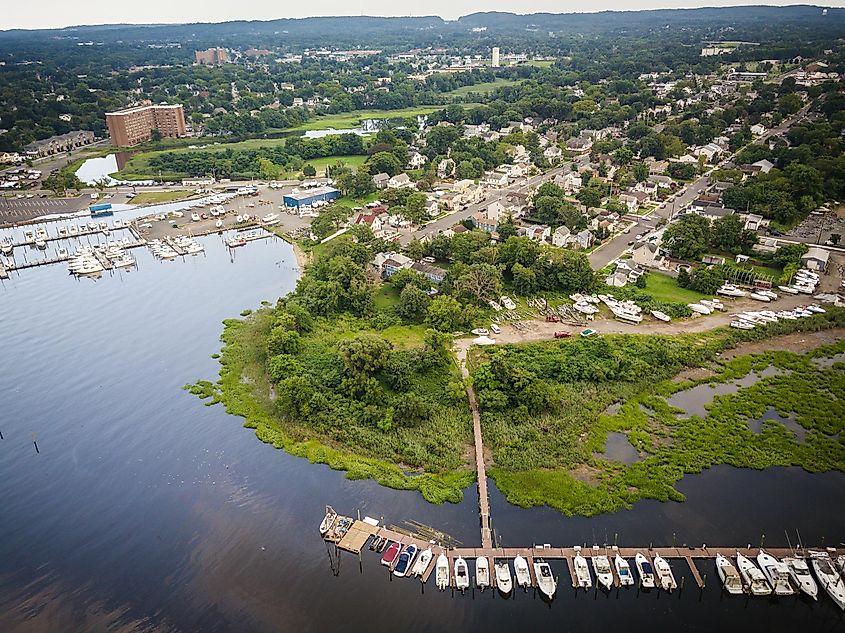 Aerial view of Keyport, New Jersey.