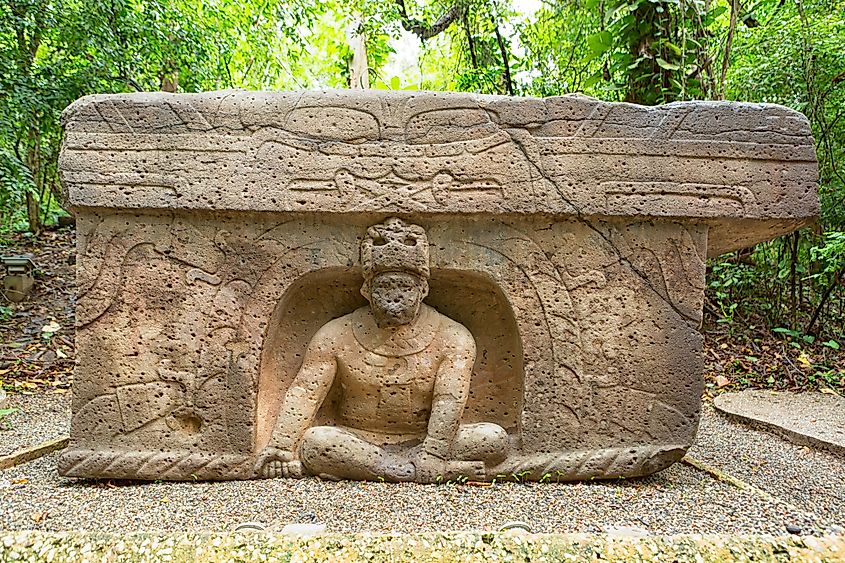 Olmec stone altar in Mexico