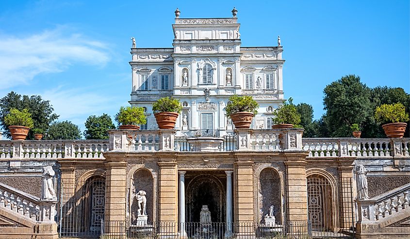 Italy, Rome, Villa Doria Pamphili, the Casino Del Bel Respiro palace seen from the park