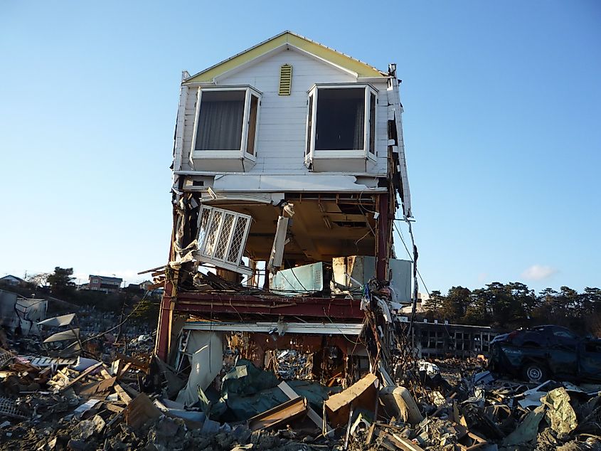 One month after the great east japan earthquake in miyagi ishinomaki