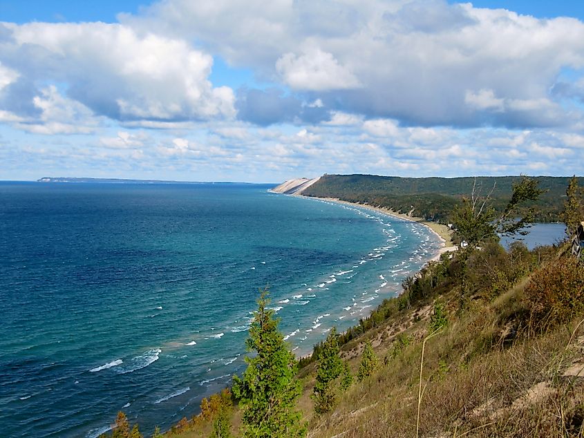 View of Sleeping Bear Dunes from Empire Bluffs.