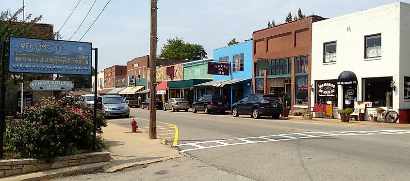 Main Street in Hardy, Arkansas.
