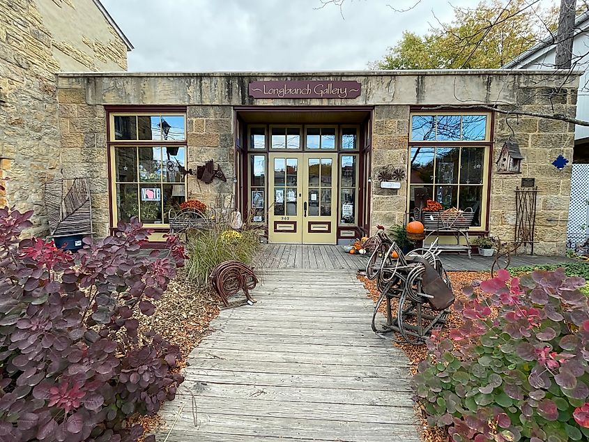 Exterior of the Longbranch Gallery in Mineral Point, Wisconsin.