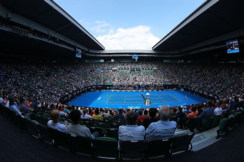 Rod Laver arena during Australian Open 2016. Credit: Leonard Zhukovsky / Shutterstock.com.