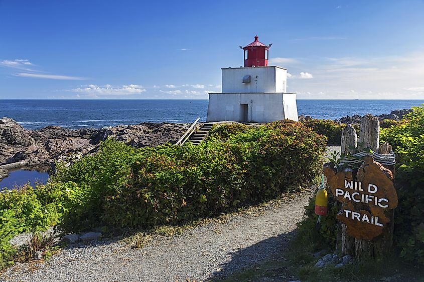 A lighthouse in Ucluelet, British Columbia, Canada