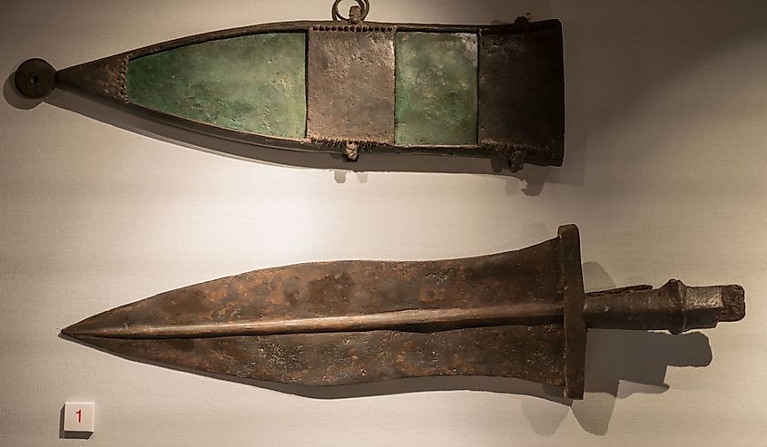 Angient Roman short sword, or dagger, or pugio, used by Roman soldiers and gladiators.