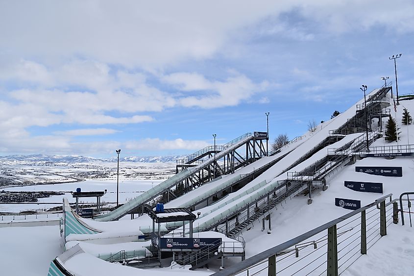 View of the Utah Olympic Park in Utah.