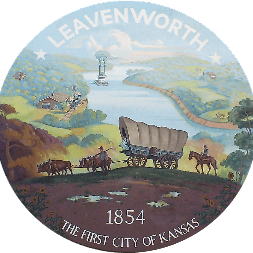 Seal of Leavenworth, Kansas, US.