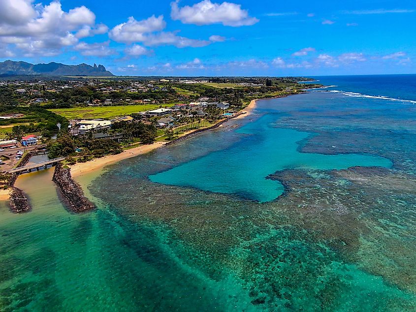 The picturesque town of Kapaa, Hawaii.
