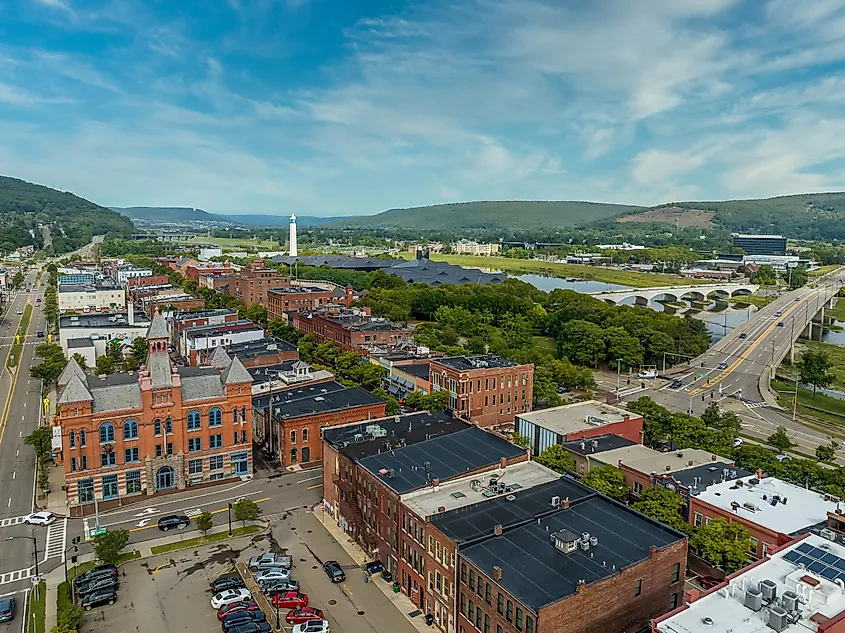 Aerial view of Corning, New York.