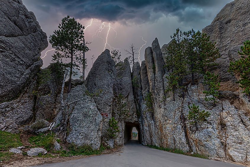The Needle's Eye in South Dakota, a popular landmark on the Peter Norbeck Scenic Byway.