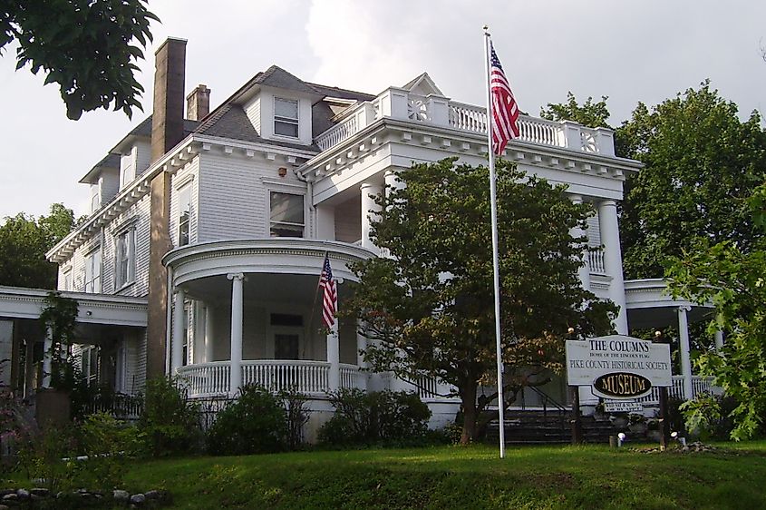 The Columns, on Broad Street in Milford, Pennsylvaia, is a Greek Revival mansion which serves as the museum of the Pike County Historical Society.