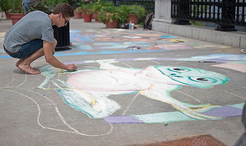 Chalk of the Town Festival in Holly Springs, North Carolina.
