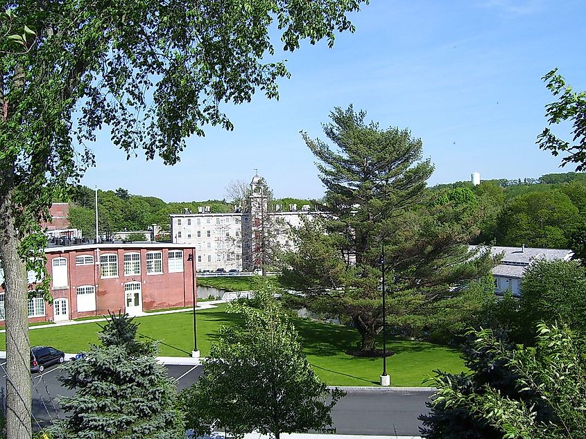 Overlooking the Slater Mill in Slaterville, North Smithfield, RI Rhode Island.