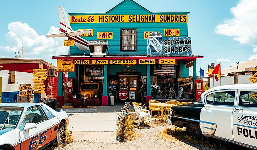 Historic Route 66 store in Seligman, AZ.