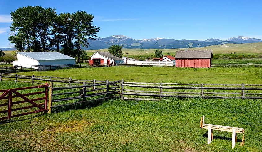 Overlooking field at Grant-Kohrs Ranch National Historic Site