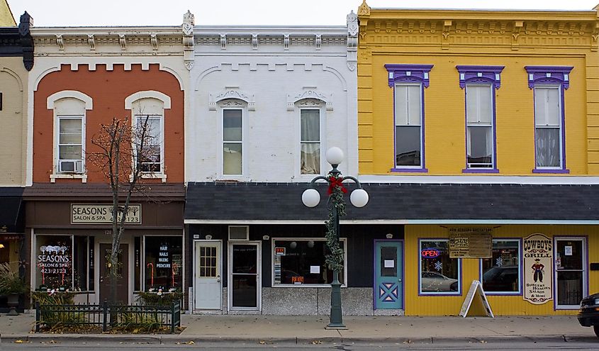 Shops in Tecumseh, Michigan.