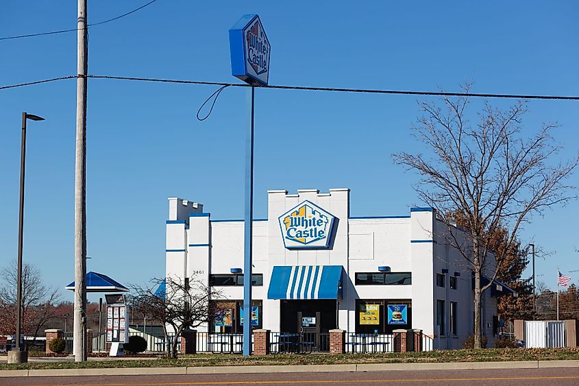 A White Castle fast food restaurant in Columbia, Missouri. 