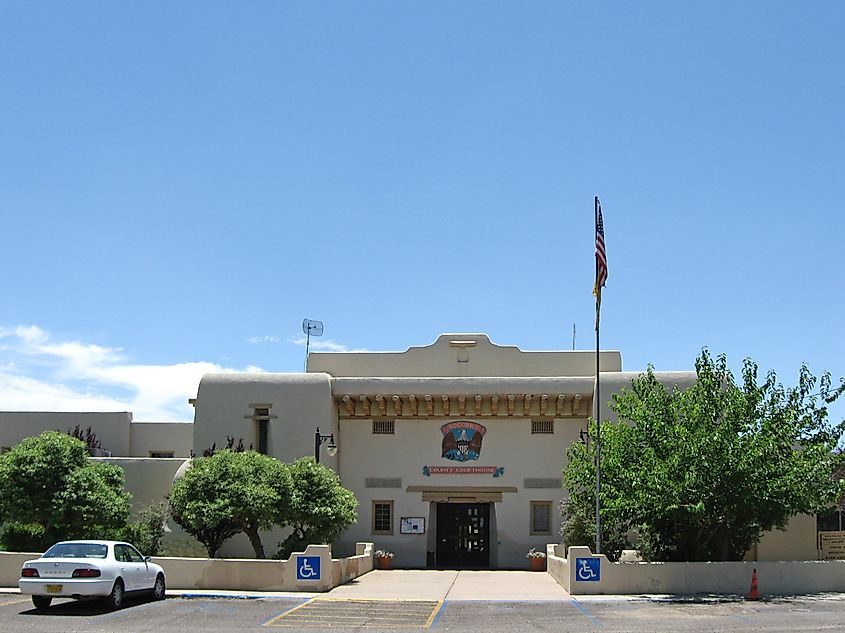 Socorro County Courthouse, 200 Church Street, Socorro, New Mexico. Built in 1940 as a Works Progress Administration building.