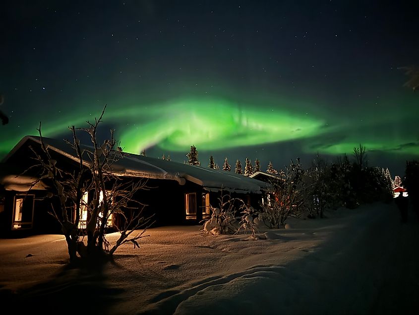 Northern lights in Jukkasjärvi, Sweden.
