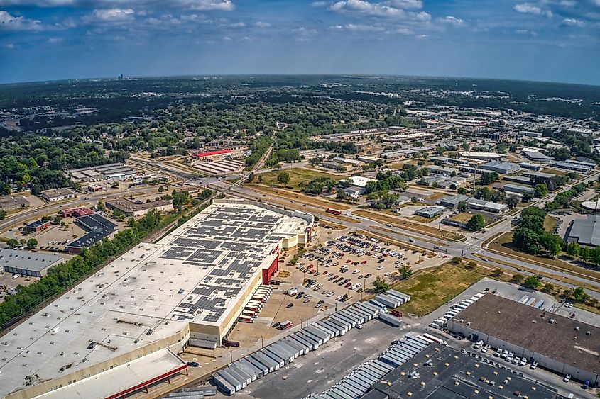 Aerial view of Urbandale, Iowa.