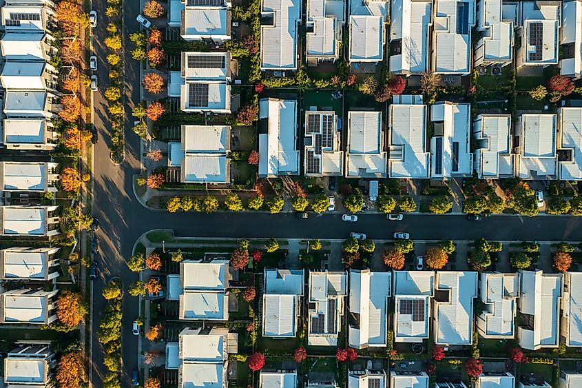 Australian homes in Sydney's rapidly growing outer suburbs.