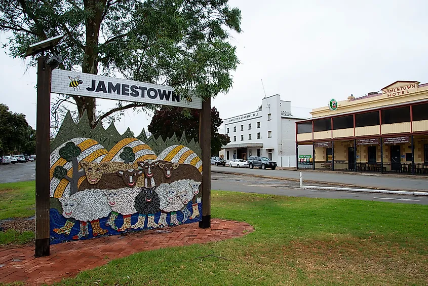 A sign in Jamestown, South Australia.