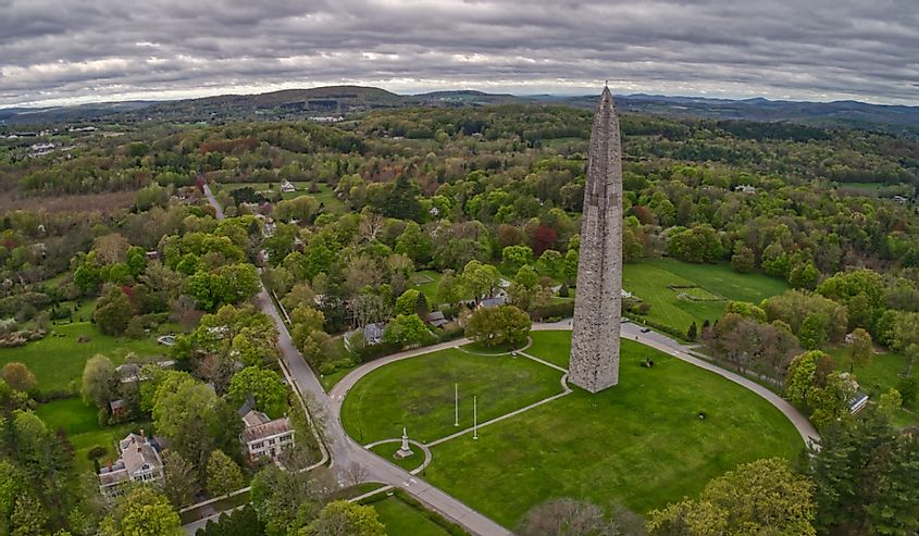 Aerial view of Bennington Monument in Vermont